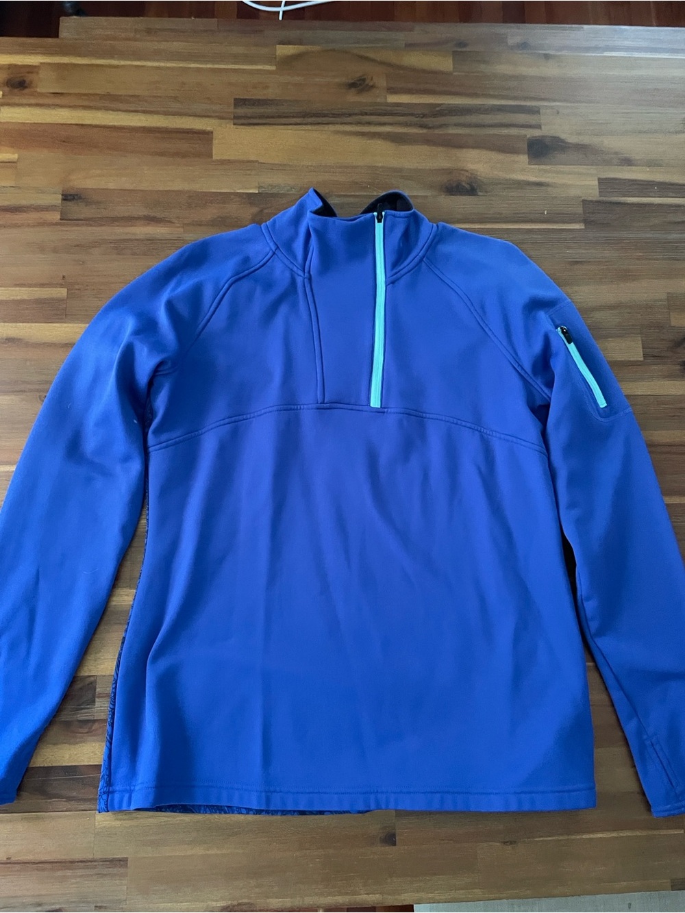 Title Nine Royal Blue Quarter-Zip Pullover with Aqua Zippers